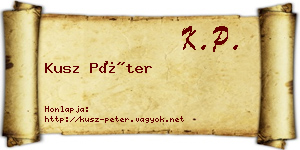Kusz Péter névjegykártya