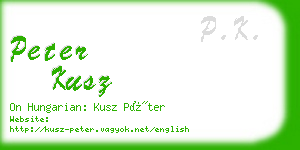 peter kusz business card